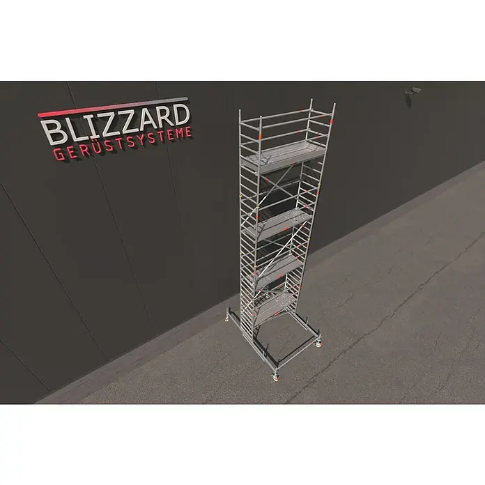 Blizzard Montagegerüst AH 8,70 m, 2,30 m x 0,75 m (Arbeitshöhe: 8,7 m, B x H: 2,3 x 7,93 m)