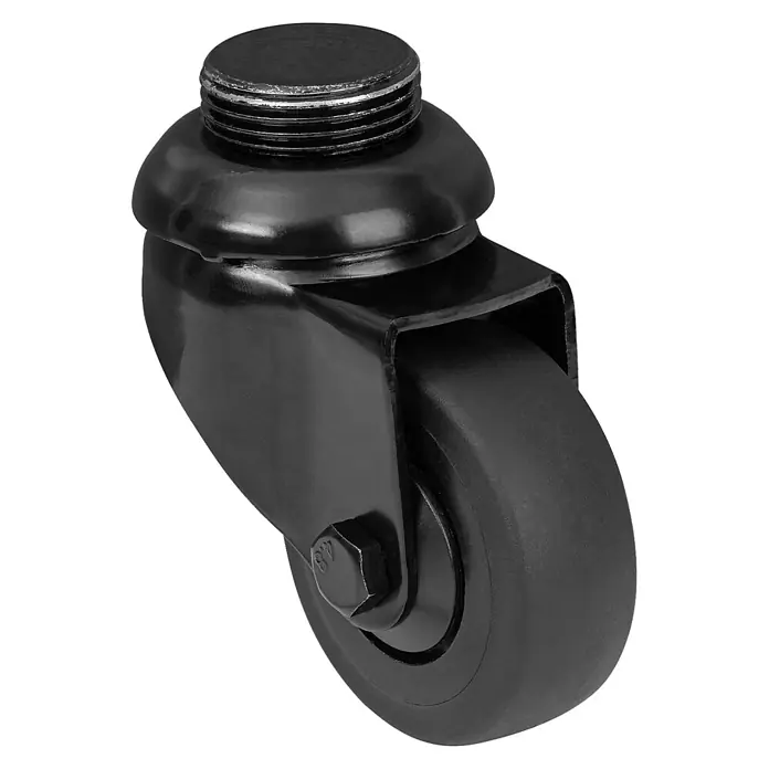 Walteco Rusticline Design-Lenkrolle RT-60, für Hartböden Ø50mm,TL50KG (Schwarz)