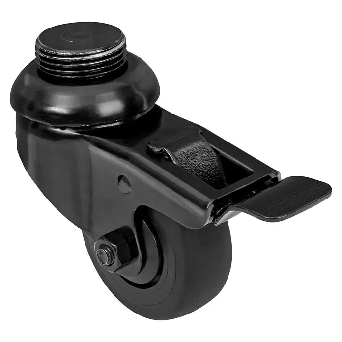 Walteco Rusticline Design-Lenkrolle RT-59, für Hartböden Ø50mm,TL50KG (Schwarz)