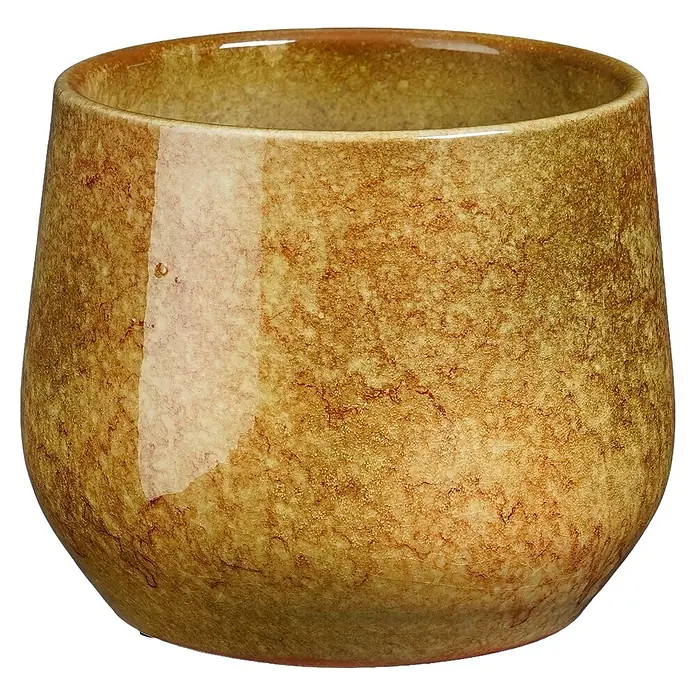 Mica Decorations Übertopf rund Hugo (1 Stk., Außenmaß (Ø x H): 17 x 13,5 cm, Sonstiges, Gold)