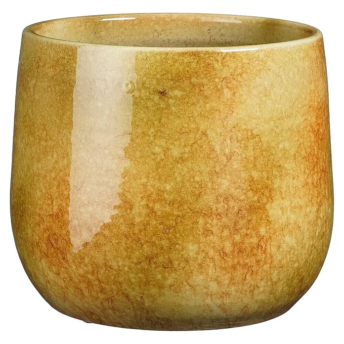 Mica Decorations Übertopf rund Hugo (1 Stk., Außenmaß (Ø x H): 23 x 21 cm, Sonstiges, Gold)