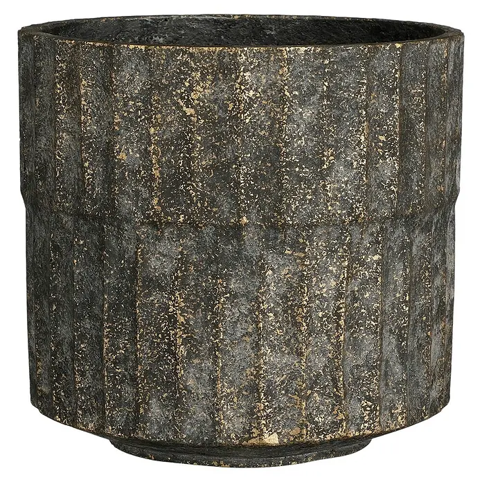 Mica Decorations Übertopf rund Apiro (1 Stk., Außenmaß (Ø x H): 22,5 x 21 cm, Schwarz)