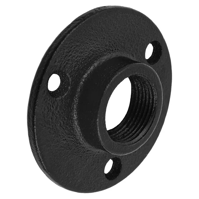Walteco Rusticline Flanschplatte RT-64, 3/4" (Durchmesser: 70 mm, Stahl, Schwarz)