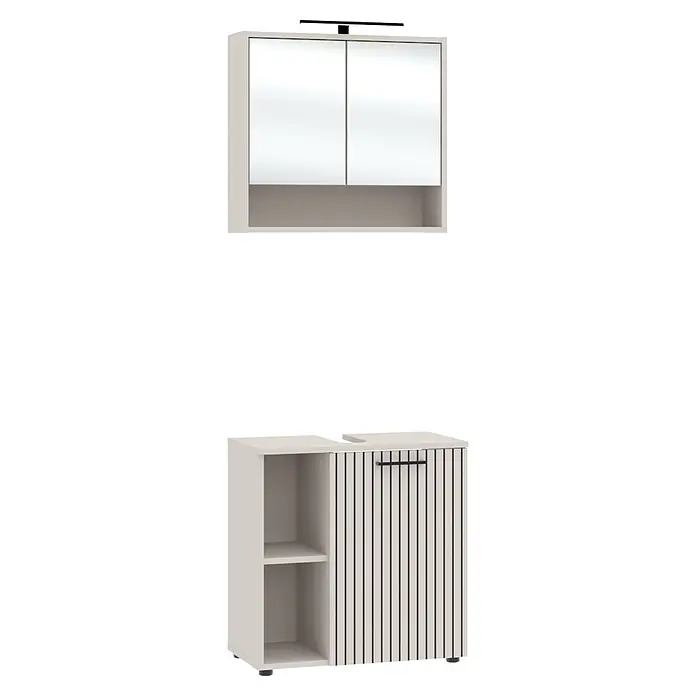 Respekta Badmöbel-Set Lina (Gesamtbreite Badmöbel: 110 cm, Kaschmir, Matt, Mit Beleuchtung)