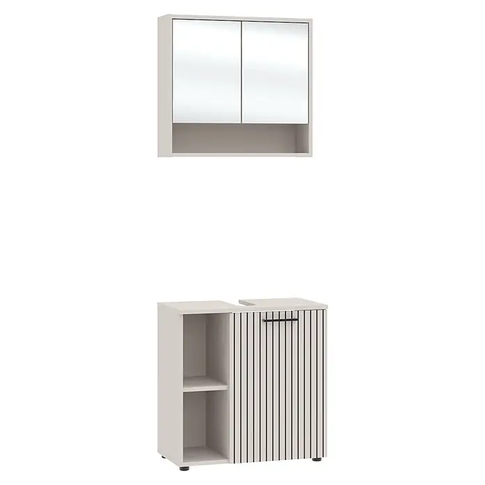 Respekta Badmöbel-Set Lina (Gesamtbreite Badmöbel: 60 cm, Kaschmir, Matt, Ohne Beleuchtung)