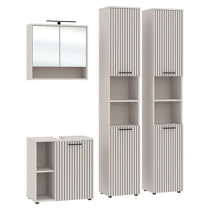 Respekta Badmöbel-Set Lina (Gesamtbreite Badmöbel: 160 cm, Kaschmir, Matt, Mit Beleuchtung)