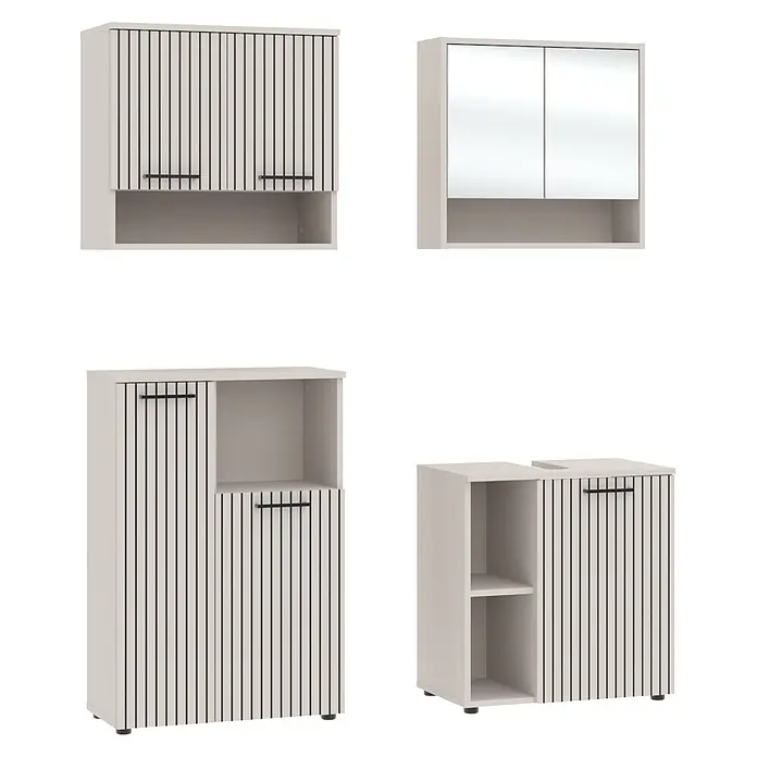 Respekta Badmöbel-Set Lina (Gesamtbreite Badmöbel: 135 cm, Kaschmir, Matt, Ohne Beleuchtung, 4 -tlg.)