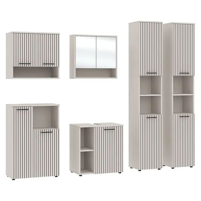 Respekta Badmöbel-Set Lina (Gesamtbreite Badmöbel: 235 cm, Kaschmir, Matt, Ohne Beleuchtung)