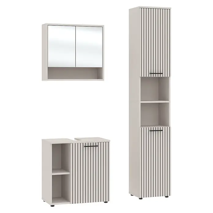 Respekta Badmöbel-Set Lina (Gesamtbreite Badmöbel: 110 cm, Kaschmir, Matt, Ohne Beleuchtung)