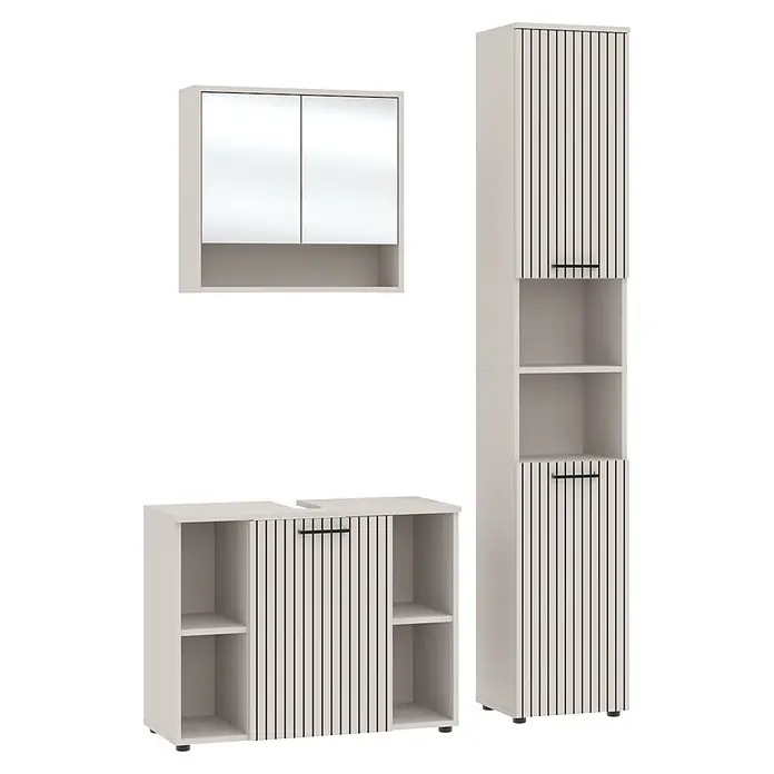 Respekta Badmöbel-Set Lina (Gesamtbreite Badmöbel: 130 cm, Kaschmir, Matt, Ohne Beleuchtung)