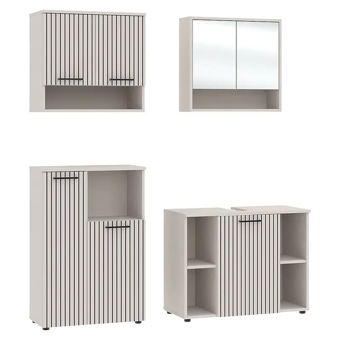 Respekta Badmöbel-Set Lina (Gesamtbreite Badmöbel: 155 cm, Kaschmir, Matt, Mit Beleuchtung, 4 -tlg.)