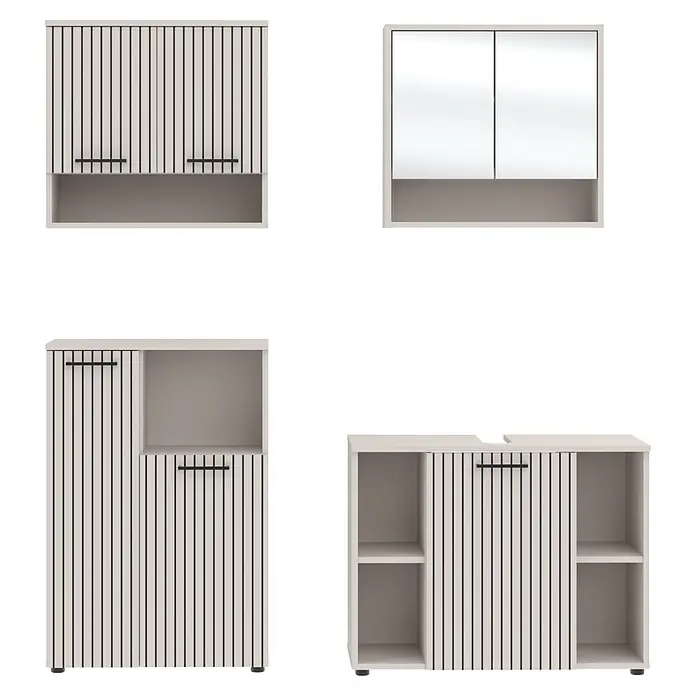 Respekta Badmöbel-Set Lina (Gesamtbreite Badmöbel: 155 cm, Kaschmir, Matt, Ohne Beleuchtung, 4 -tlg.)