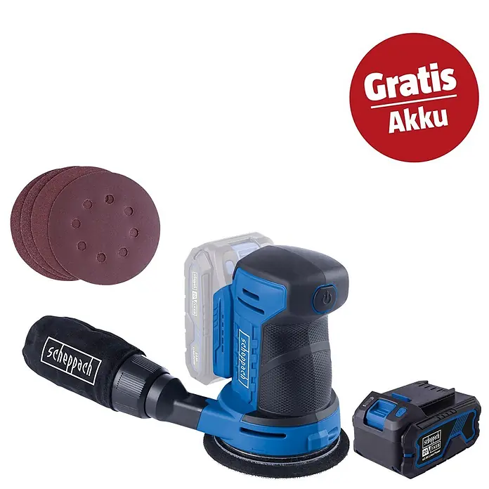 Scheppach IXES 20V Akku-Exzenterschleifer-Set C-OBS125-X