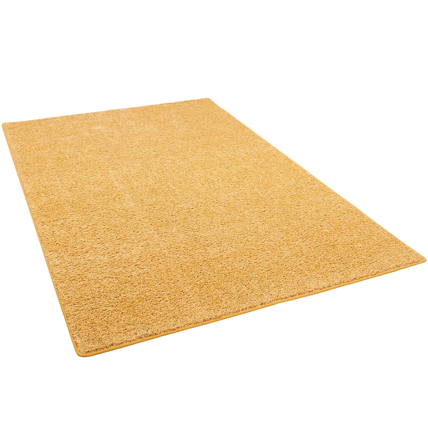 Snapstyle Hochflor Velours Teppich Mona Curry Gelb 160x160cm