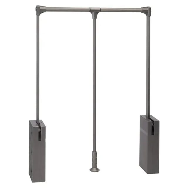 Emuca Abklappbare Kleiderstange Für Garderoben Sway, 450 - 600mm, Stahl, Aluminium, Und Kunststoff, Titanium Lackiert
