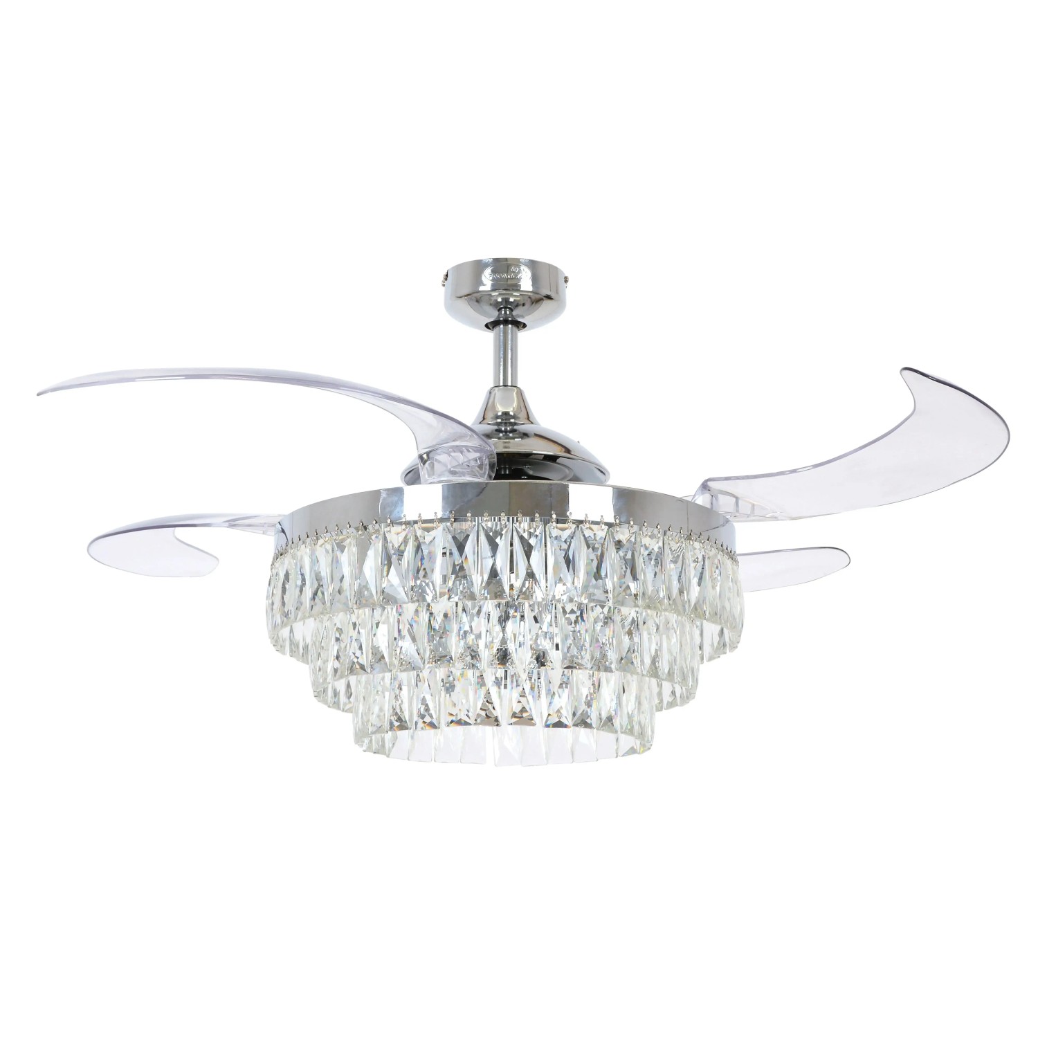 BEACON Deckenventilator Fanaway Veil Chrom 122 cm mit Beleuchtung und Fernbedienung