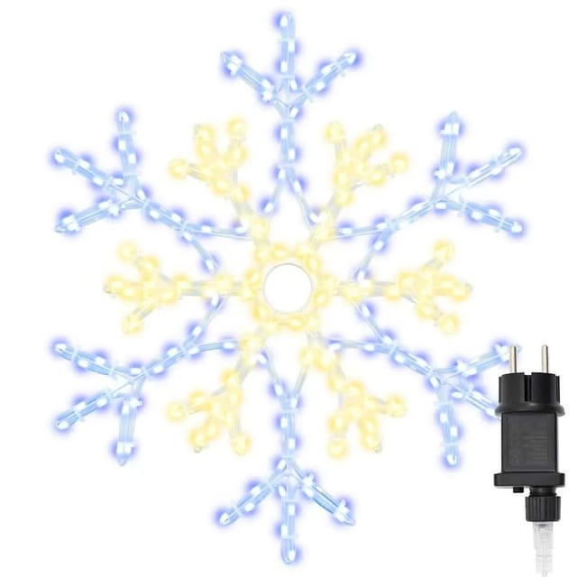 vidaXL Weihnachts-Schneeflocke Warmweiß 56 x 49 x 0,7 cm PVC 42018954