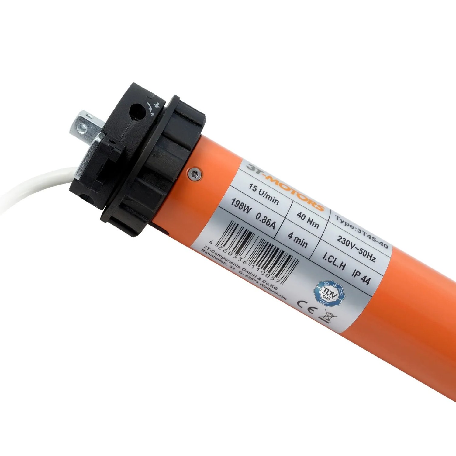 3T-MOTORS Markisenmotor 40Nm inkl. Adaptersatz 78mm Rund