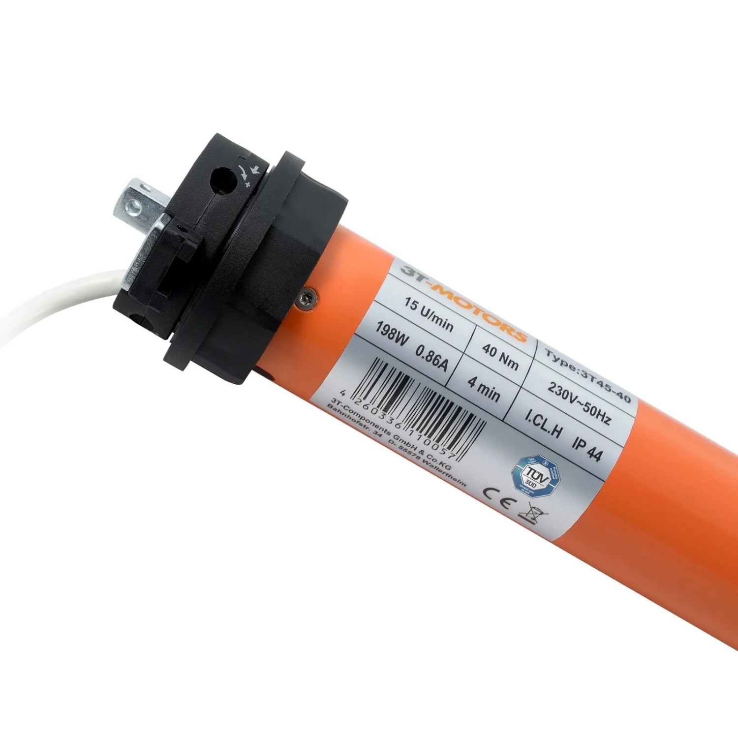 3T-MOTORS Rollladenmotor mit Mechanischen Endschaltern 3T45-40 40Nm SW60