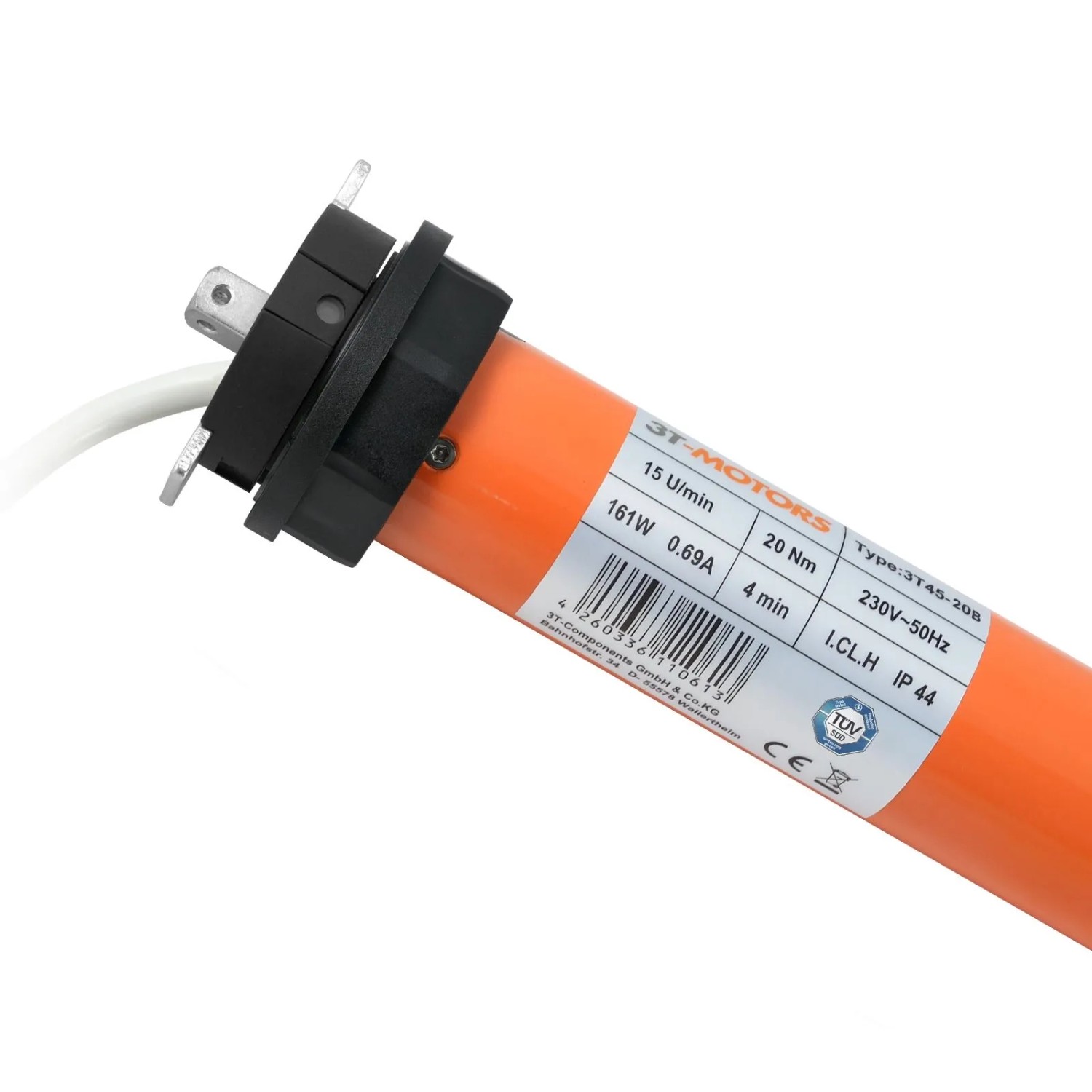 3T-MOTORS Rollladenmotor mit Elektronischen Endschaltern 3T45-20B 20Nm SW60
