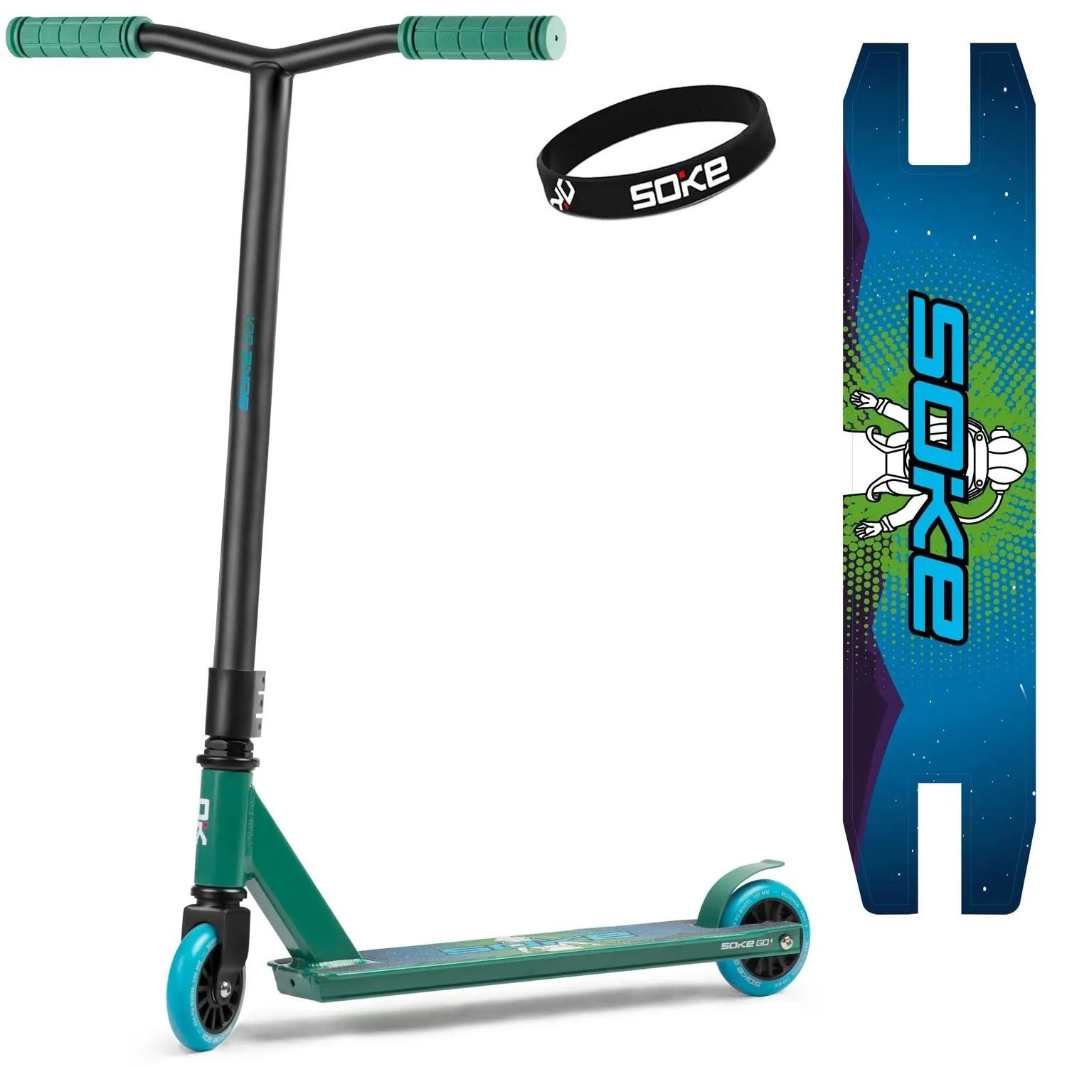 SOKE Go Stunt Scooter Grün Und Blau
