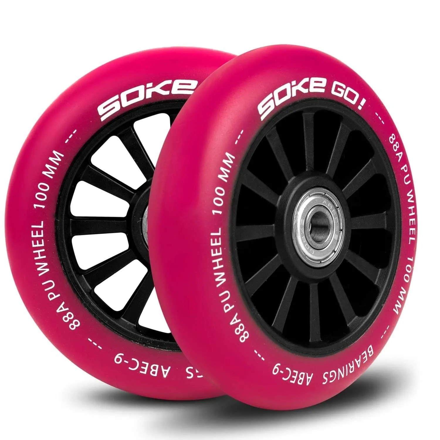 SOKE Scooter Räder 100 Mm Rubinrot 2 Stück