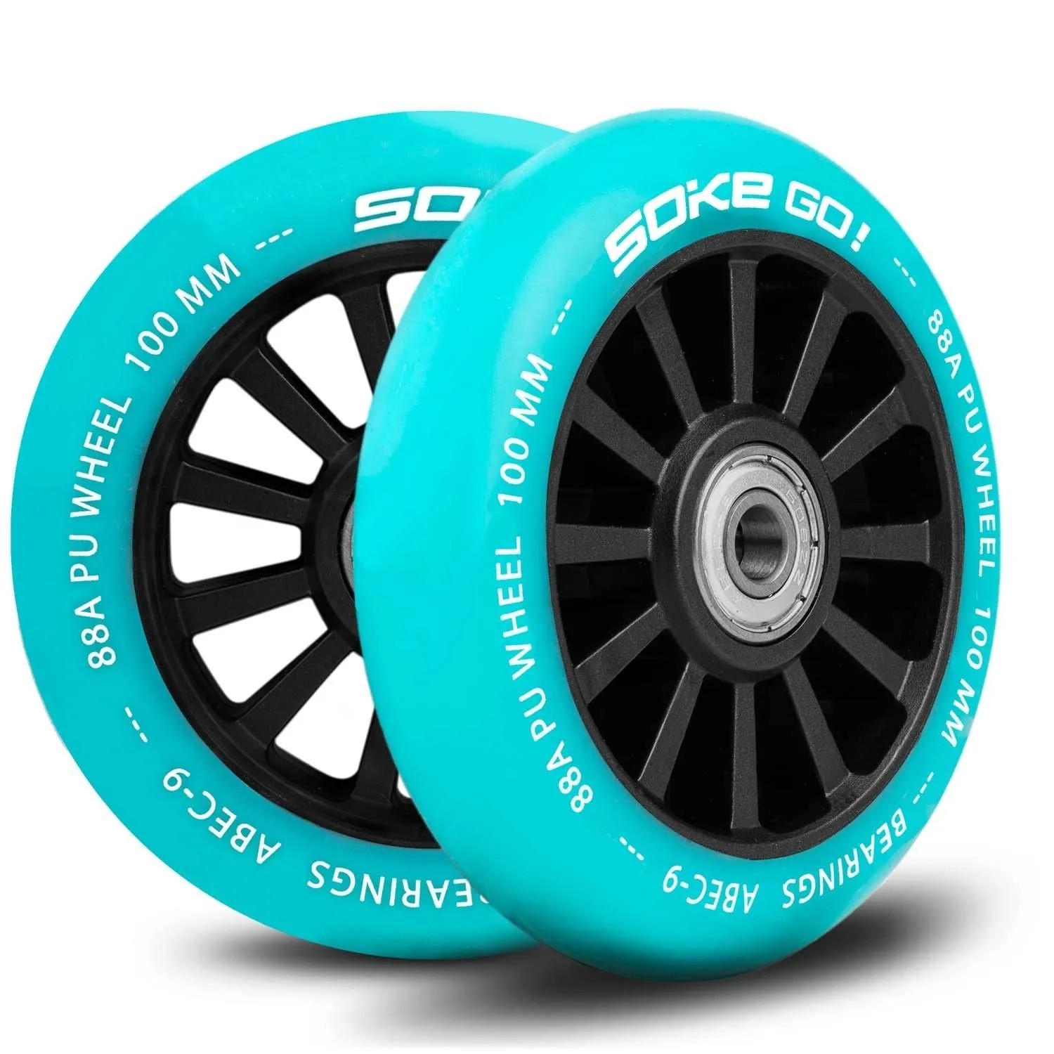 SOKE Rollerräder 100 Mm Türkis 2 Stück