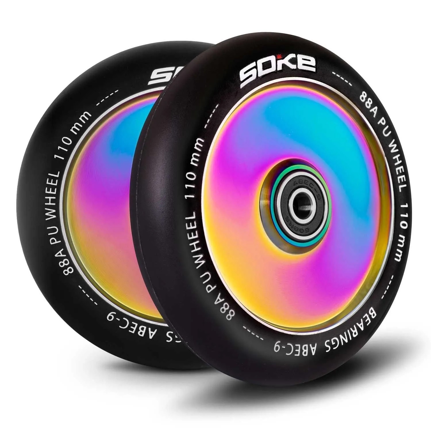 SOKE 110 Mm Vollregenbogen Scooterräder 2 Stück