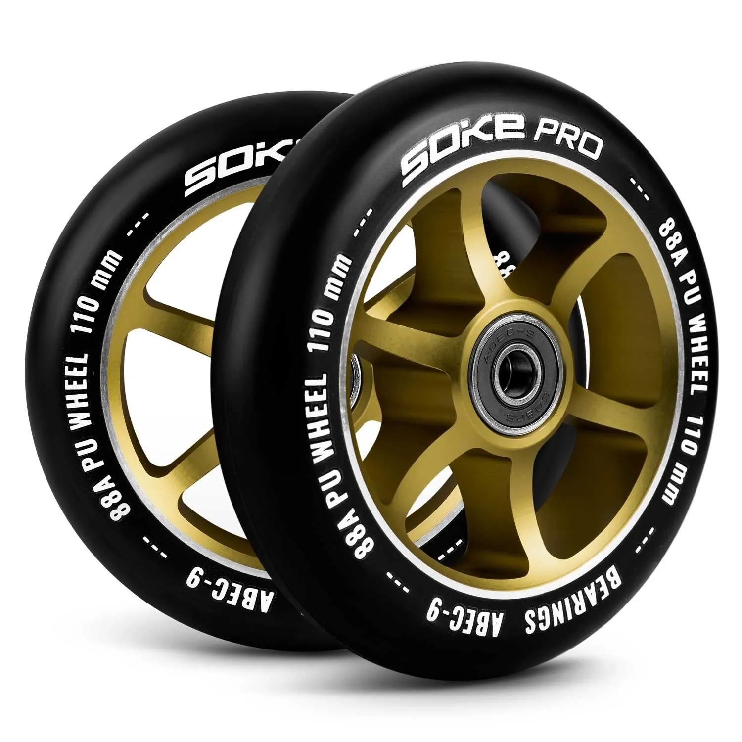 SOKE Rollerräder 110 Mm Gold 2 Stück