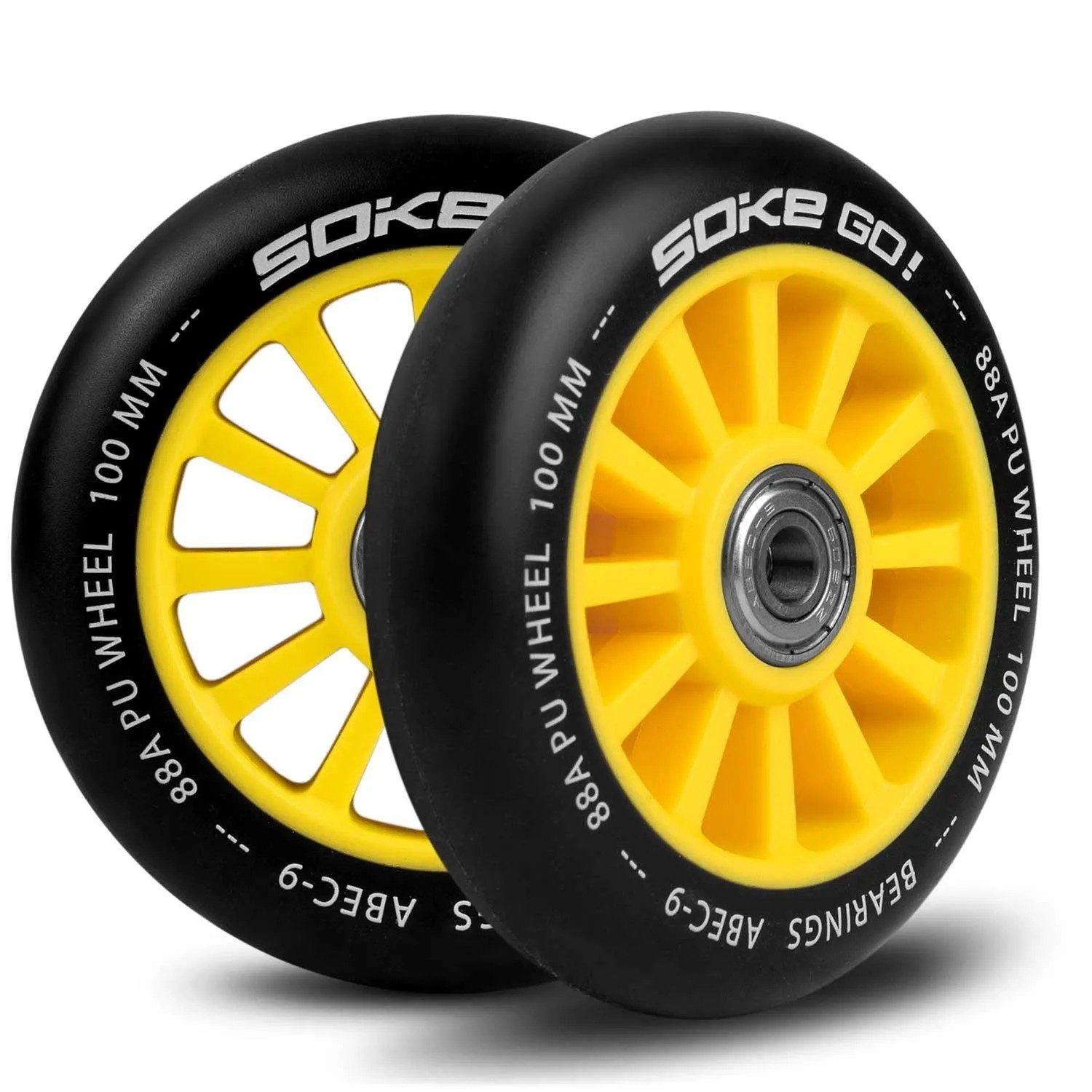 SOKE Rollerräder 100 Mm Gelb 2 Stück