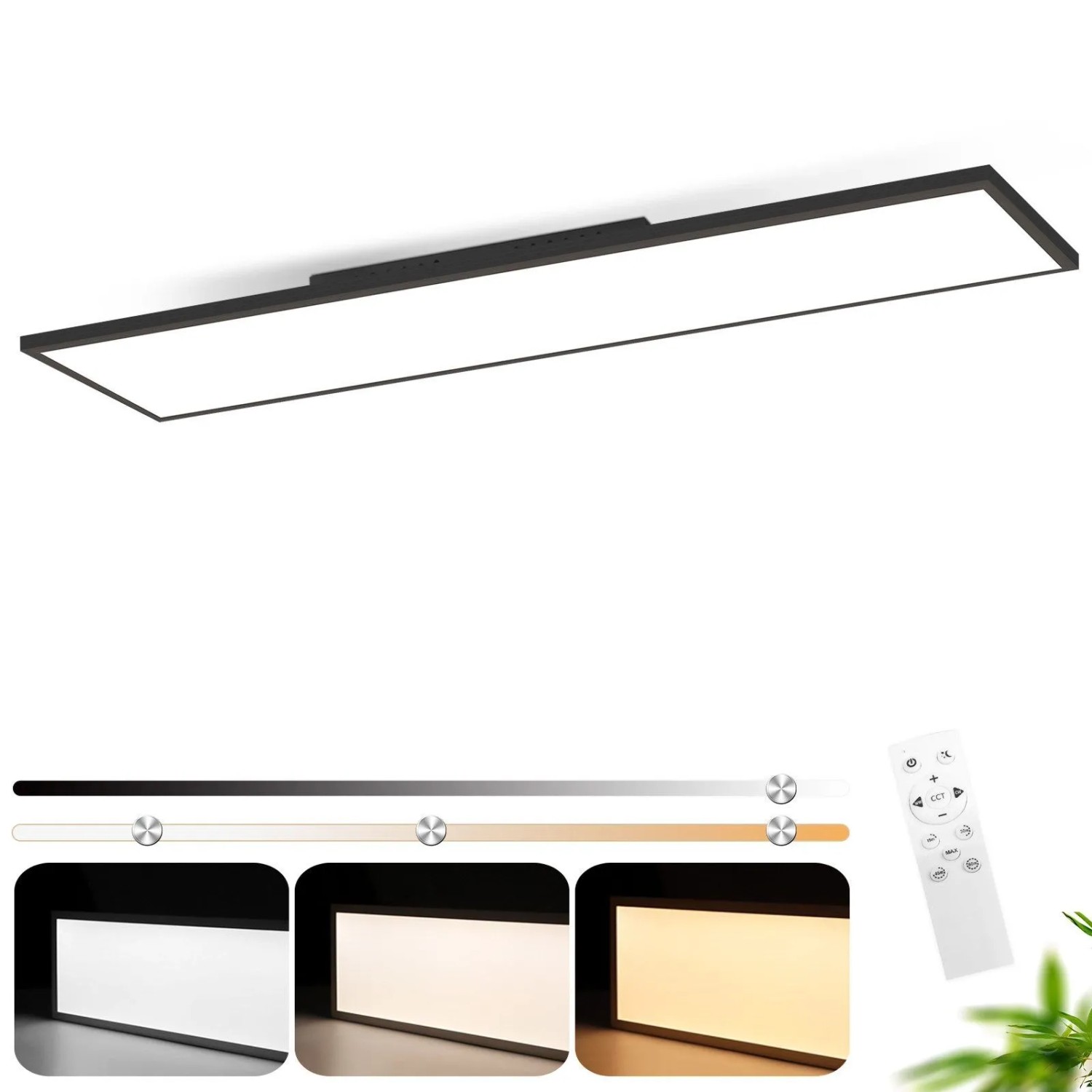 NETTLIFE LED Deckenleuchte aus Metall L120cm Schwarz