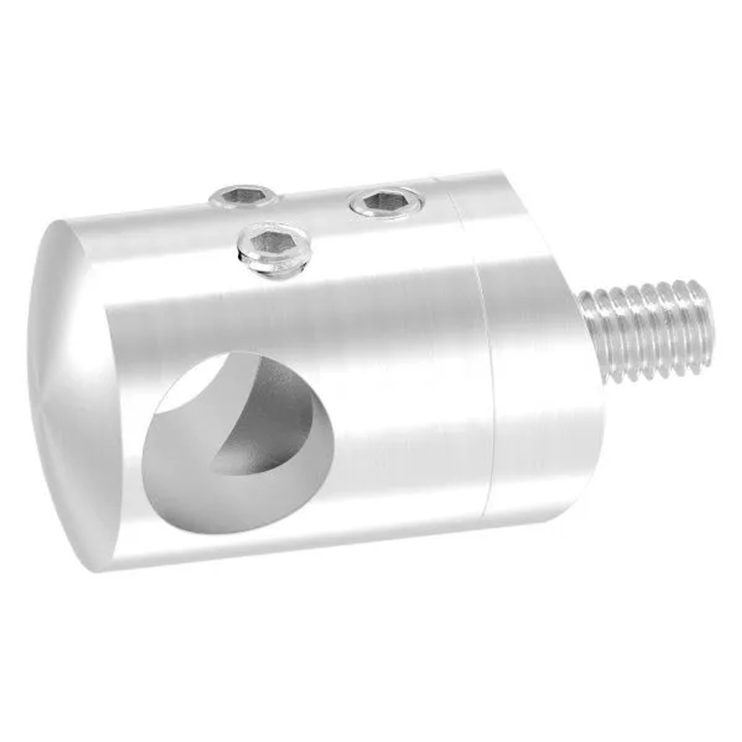 FeNau Querstabhalter V2A Edelstahl Anschluss 42,4 mm Für Rundstäbe 12 mm Zum Verbinden Stoß Inkl. Schrauben