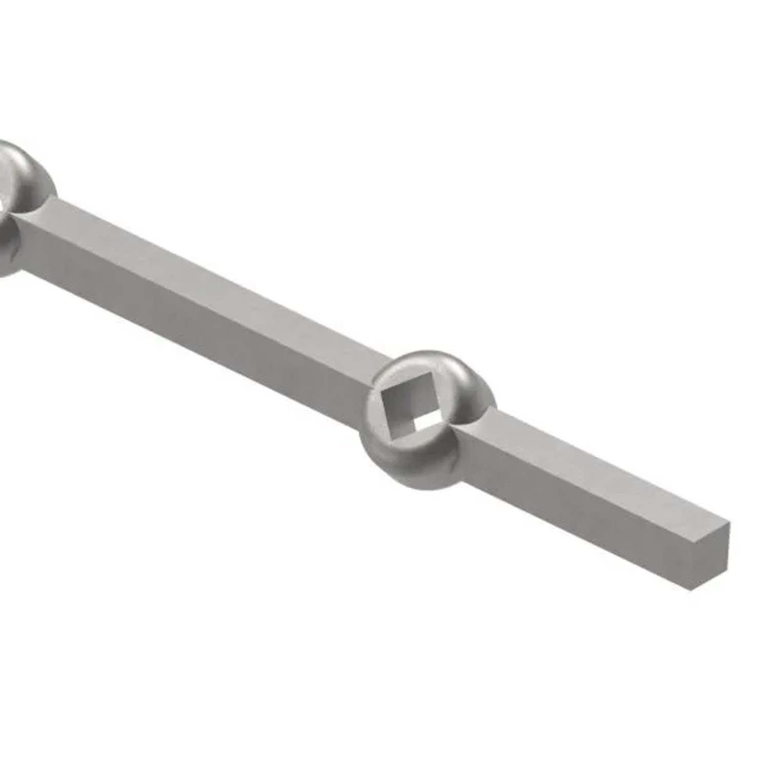 FeNau Lochleiste Schräg Für Quadratrohr Material 14x14 mm Länge 2000 mm Stahl S235JR Roh