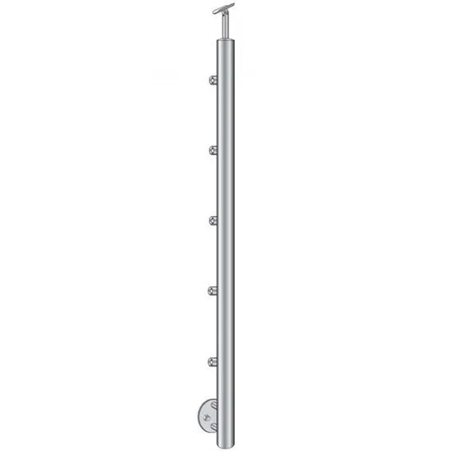 FeNau Geländerpfosten Edelstahl AISI 304 1000mm D42,4mm Seitlich