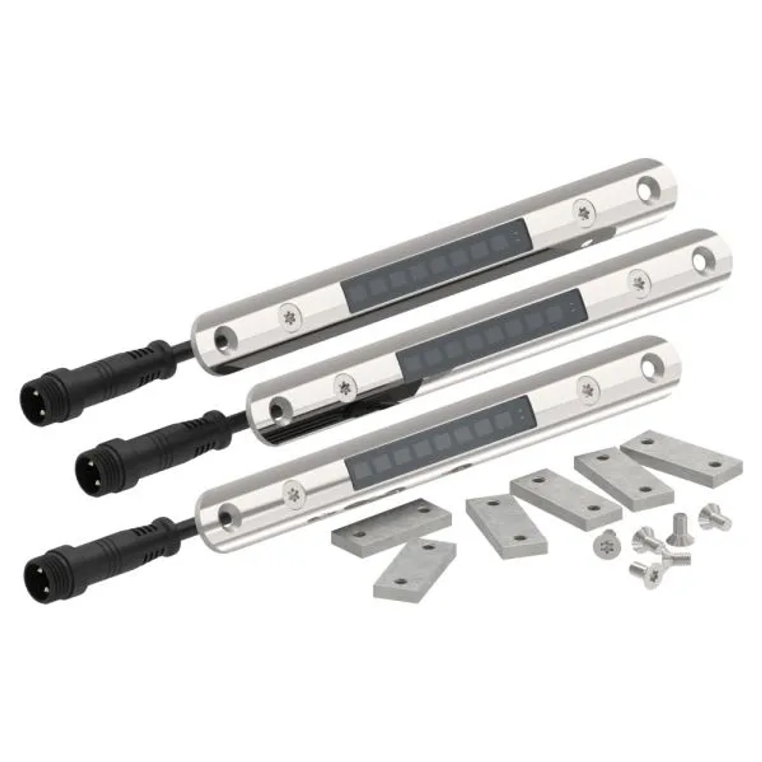 FeNau LED-Modul Edelstahl Für Rohr Ø 42,4-48,3 mm 3000K Dimmbar 3er Set