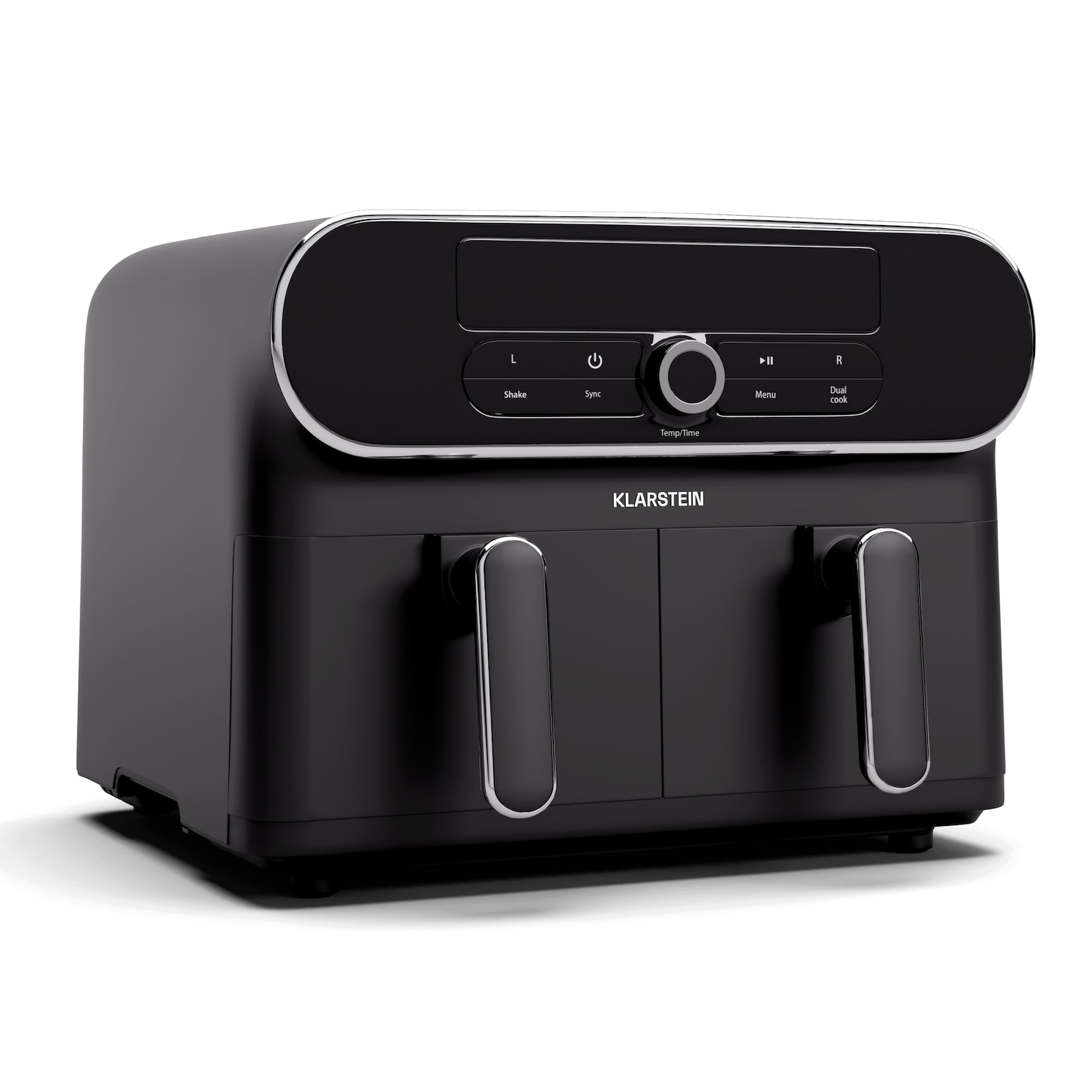 AuraAir Color Touch Heißluftfriteuse 2 Fächer 10 l 1700 W 80 - 200 °C 8 Programme Schwarz/Silber-Metallic