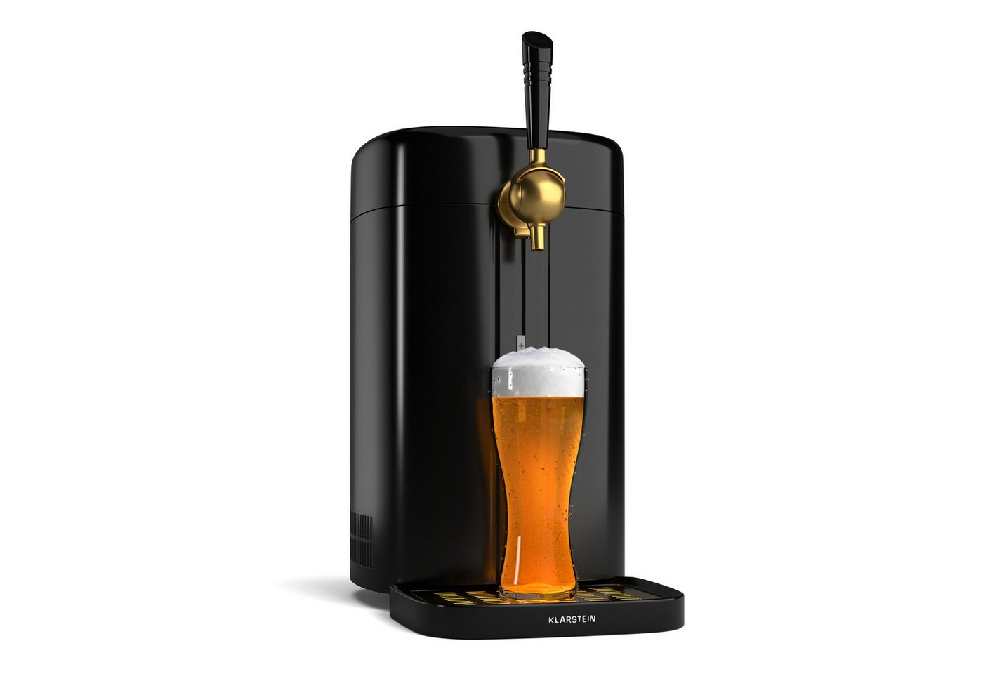FrostBrew Bierzapfanlage CO2-Drucksystem Thermokühlung 3-12 °C LED-Temperaturanzeige Schwarz/Antik-Gold-Metallic Bild 5