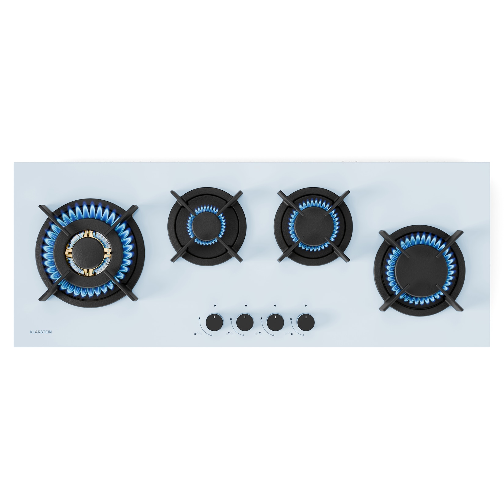 Goldflame 4 Slim Gaskochfeld 4 Brenner für Flüssig- oder Erdgas elektr. Zündung Weiß 4