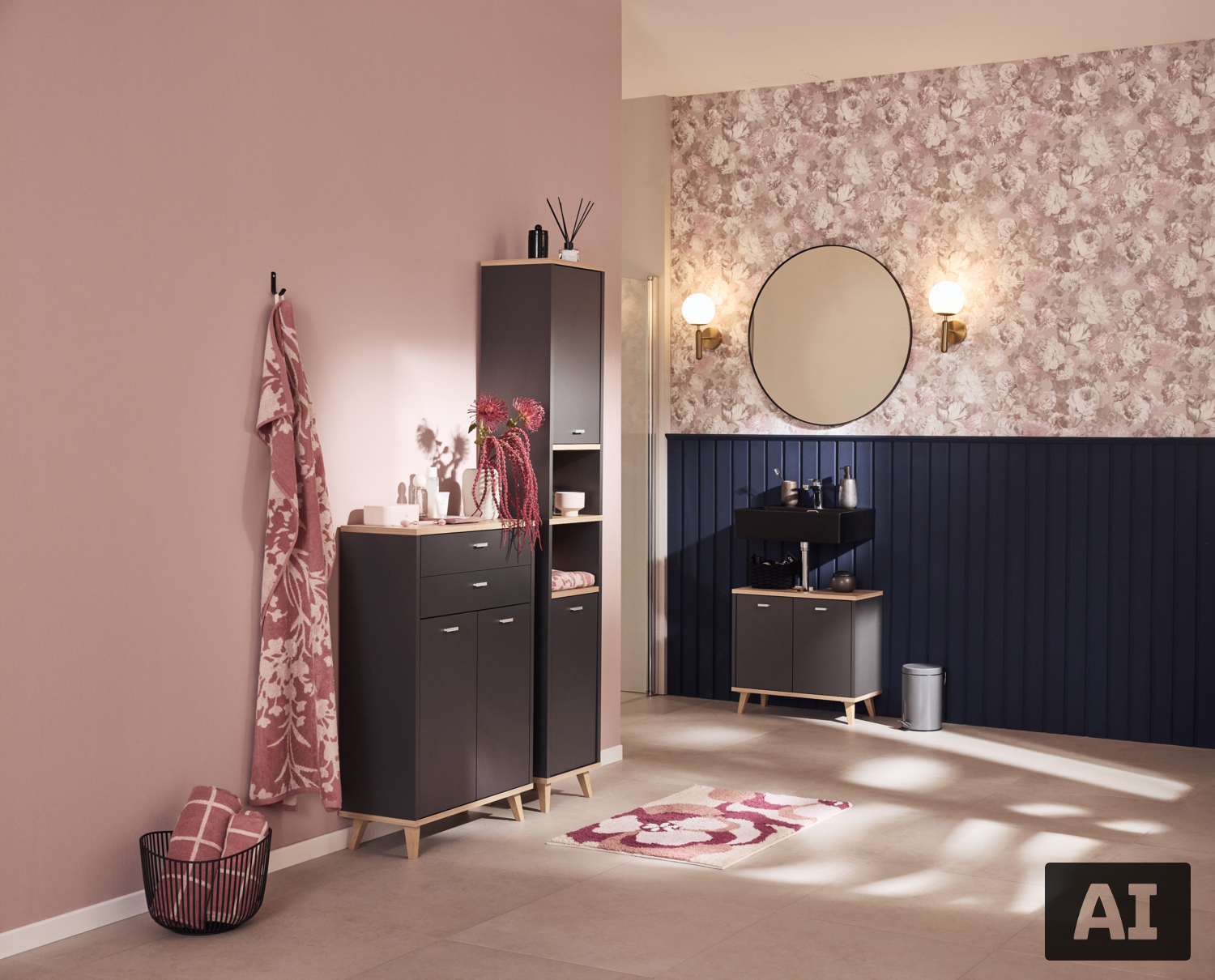 LIVARNO® Badematte, 60 x 90 cm (Blume)