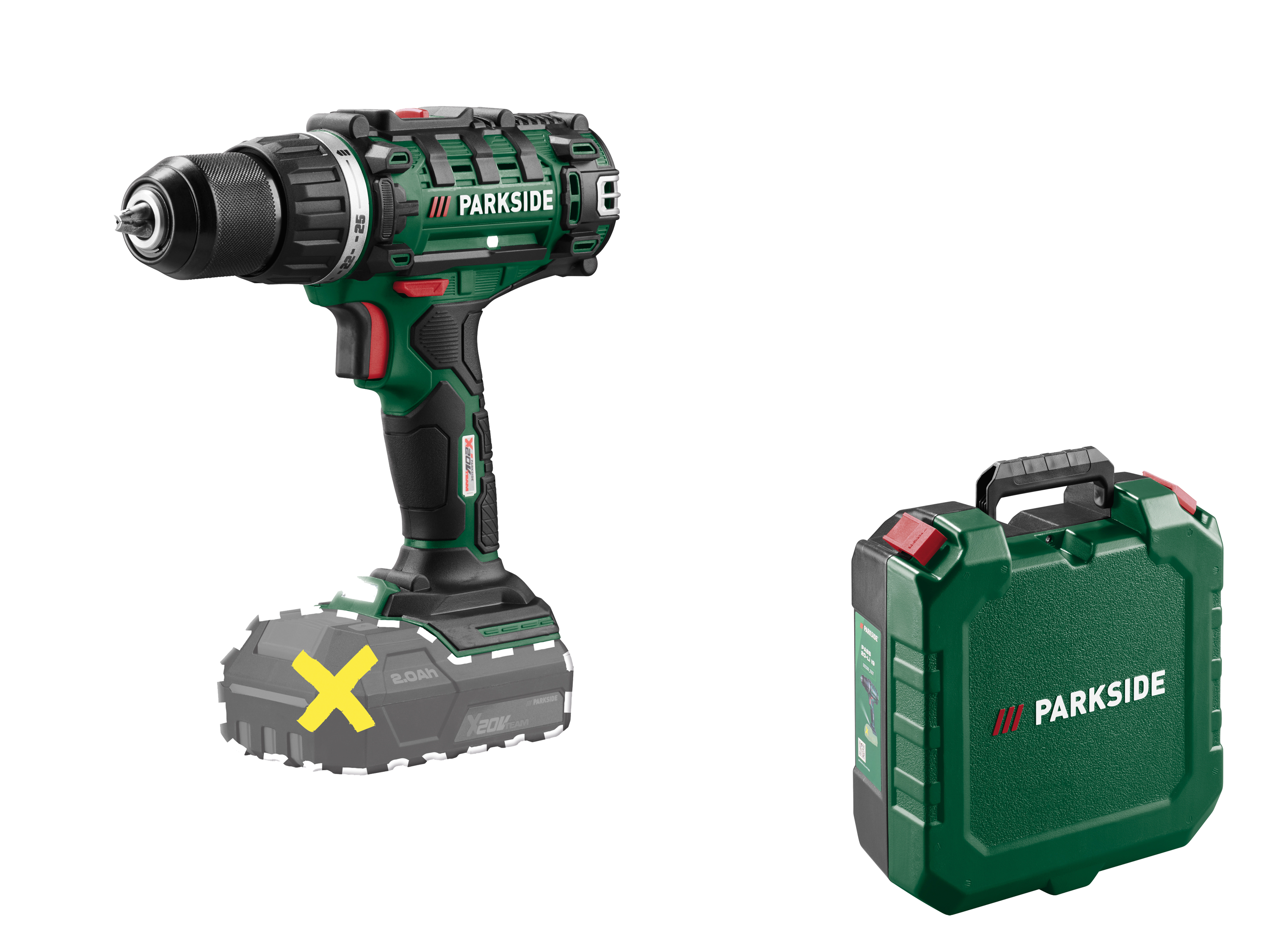 PARKSIDE® 20 V Akku-Bohrschrauber »PABS 20-Li I9« ohne Akku – ohne Ladegerät