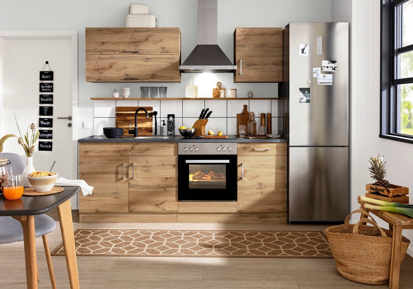 KOCHSTATION Klapphängeschrank KS-Colmar 100 cm, mit Metallgriff, für viel Stauraum Bild 5