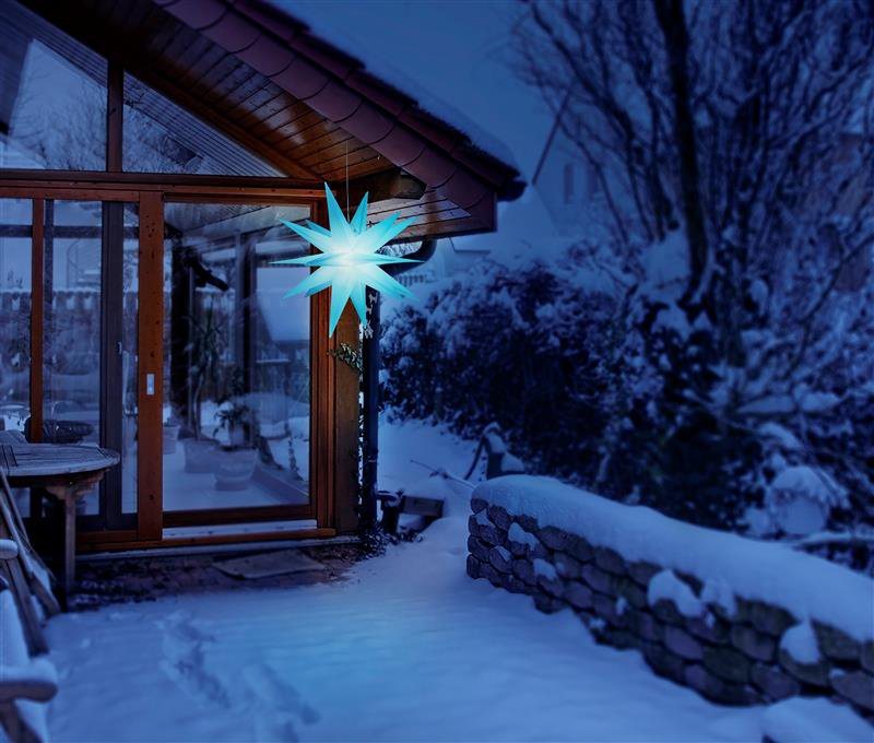 BONETTI LED Stern Weihnachtsstern, 3D Nordlicht, LED fest integriert, Farbwechsler, RGB, Ø 57 cm, mit 6-Stunden-Timer und Farbwechsler, Weihnachtsdeko aussen Bild 5
