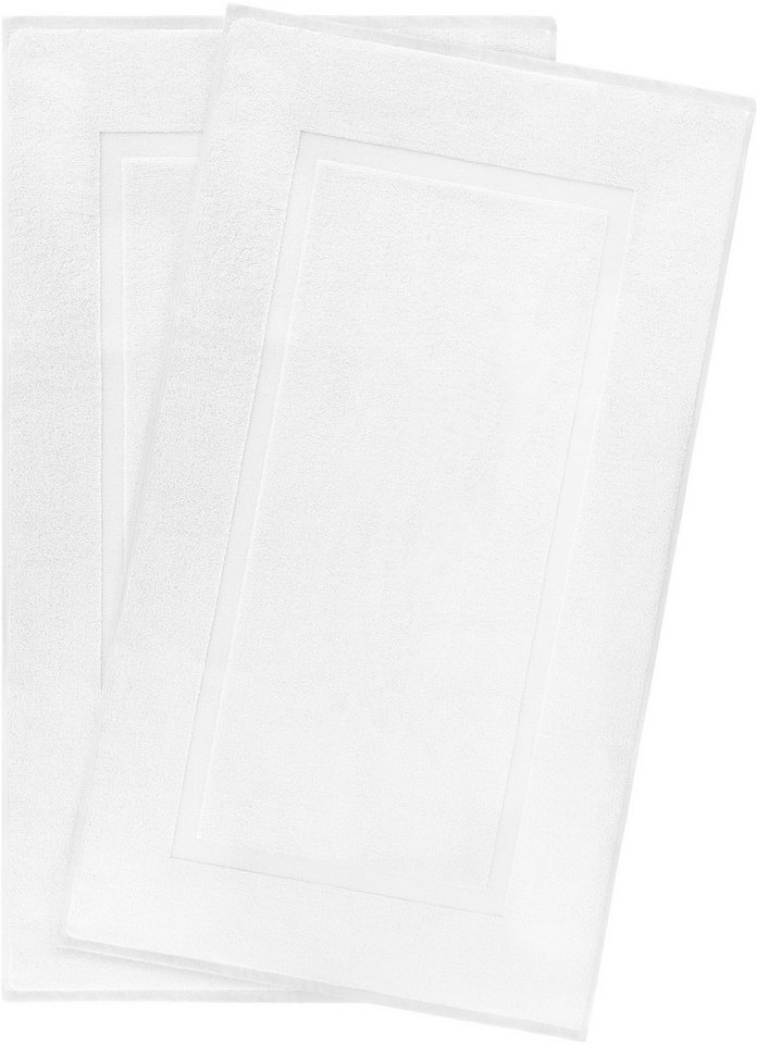 HAMMETEX Badematte Hotelmatte, Duschvorleger, Höhe 5 mm, beidseitig nutzbar, Baumwolle, rechteckig, 2-teiliges Set, einfarbig, 100% Baumwolle