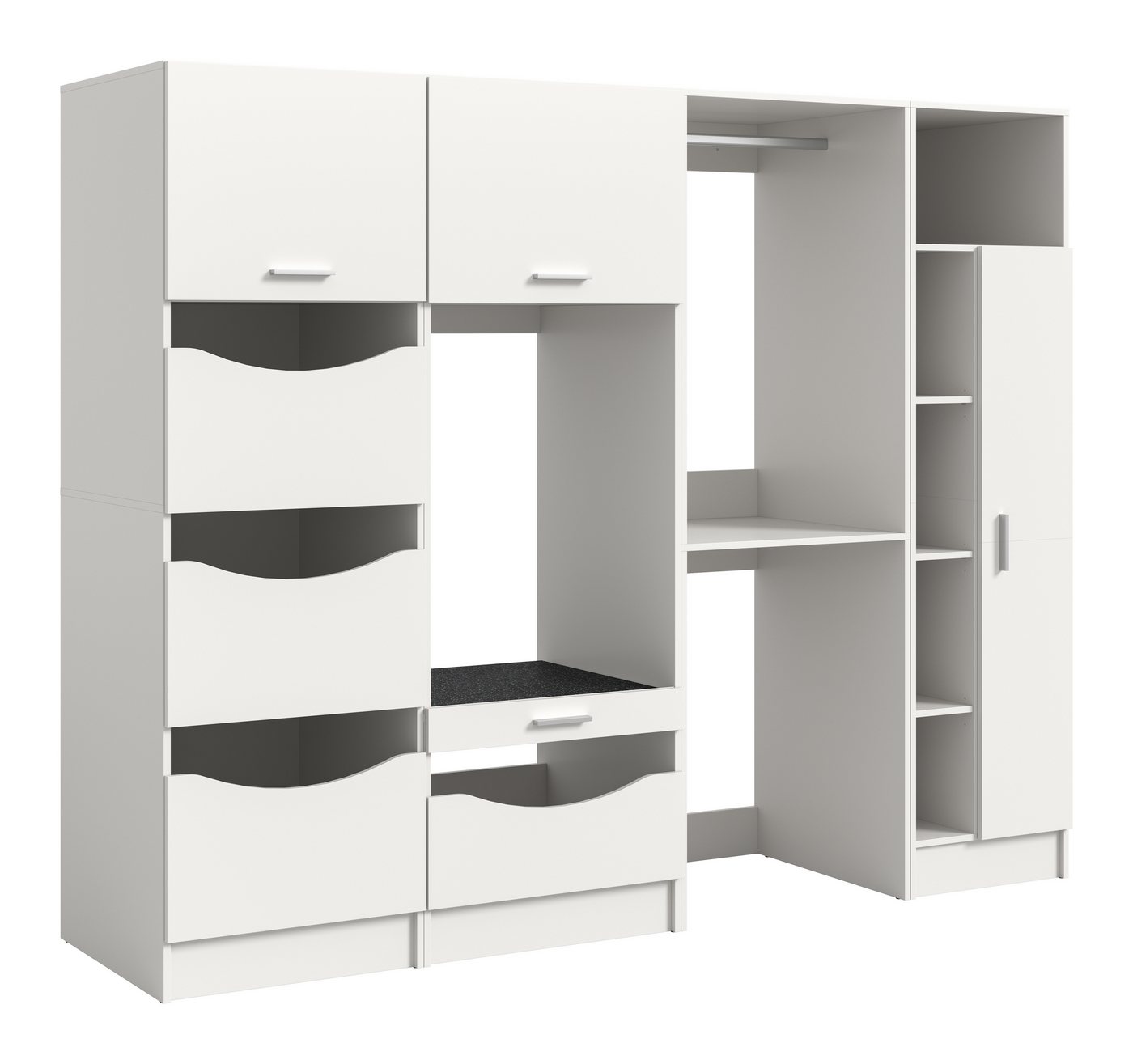 welltime Badmöbel-Set FALAS, 4-teilig, Hauswirtschaftsraum Set, Breite 248 cm, (Set, 4-St., 1x Wäscheschrank, 2x Waschmaschinenumbauschrank & 1xMehrzweckschrank), Kombination, Waschmaschinenumbau, Waschmaschinenschrank, Wäschekammer