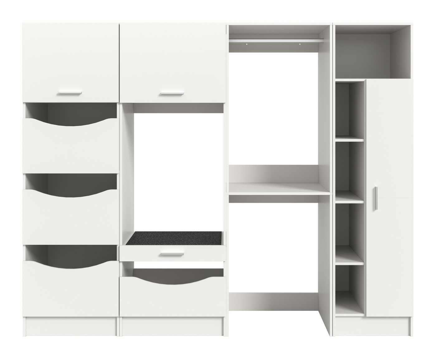 welltime Badmöbel-Set FALAS, 4-teilig, Hauswirtschaftsraum Set, Breite 248 cm, (Set, 4-St., 1x Wäscheschrank, 2x Waschmaschinenumbauschrank & 1xMehrzweckschrank), Kombination, Waschmaschinenumbau, Waschmaschinenschrank, Wäschekammer Bild 2