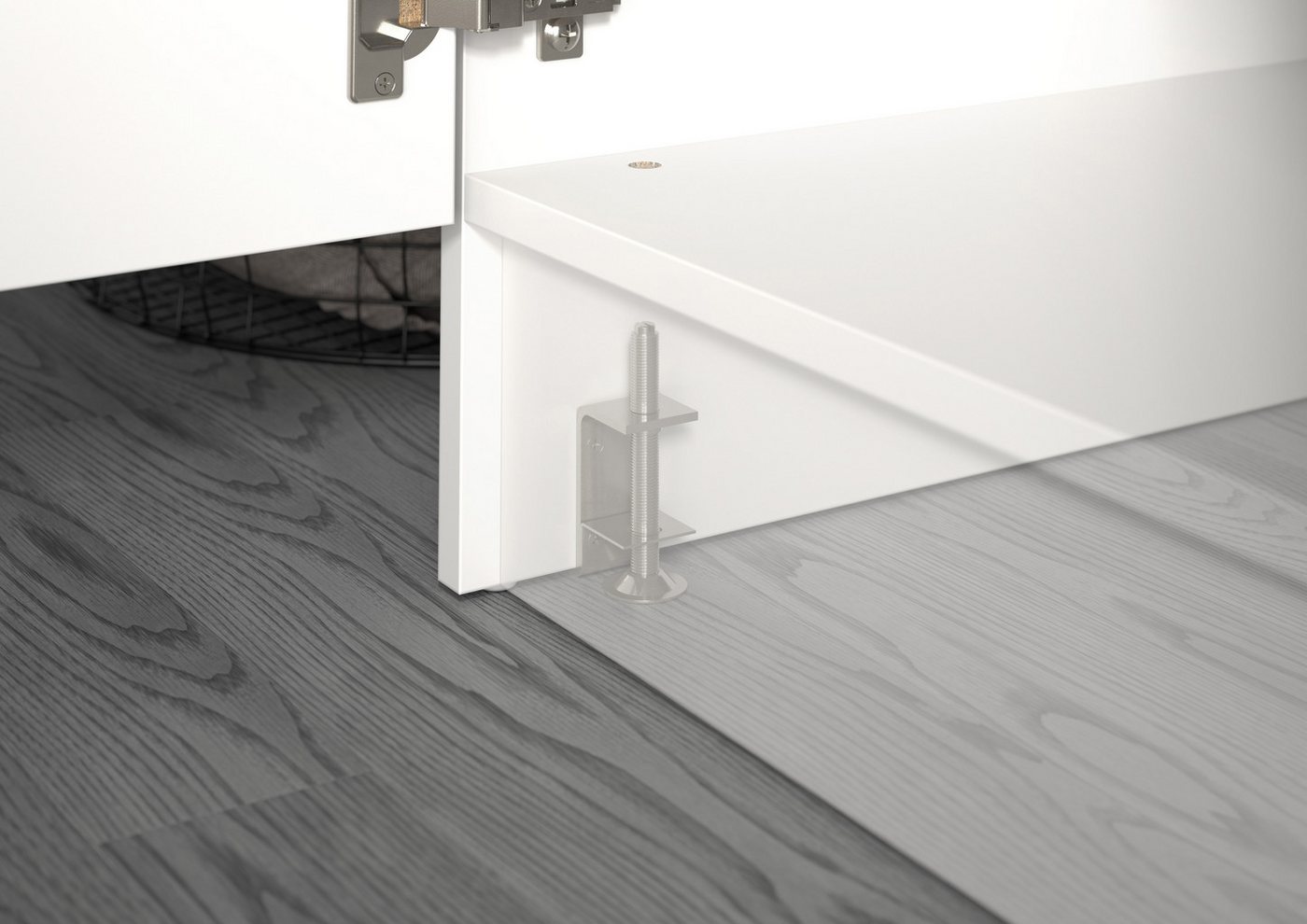 welltime Badmöbel-Set FALAS, 4-teilig, Hauswirtschaftsraum Set, Breite 248 cm, (Set, 4-St., 1x Wäscheschrank, 2x Waschmaschinenumbauschrank & 1xMehrzweckschrank), Kombination, Waschmaschinenumbau, Waschmaschinenschrank, Wäschekammer Bild 3