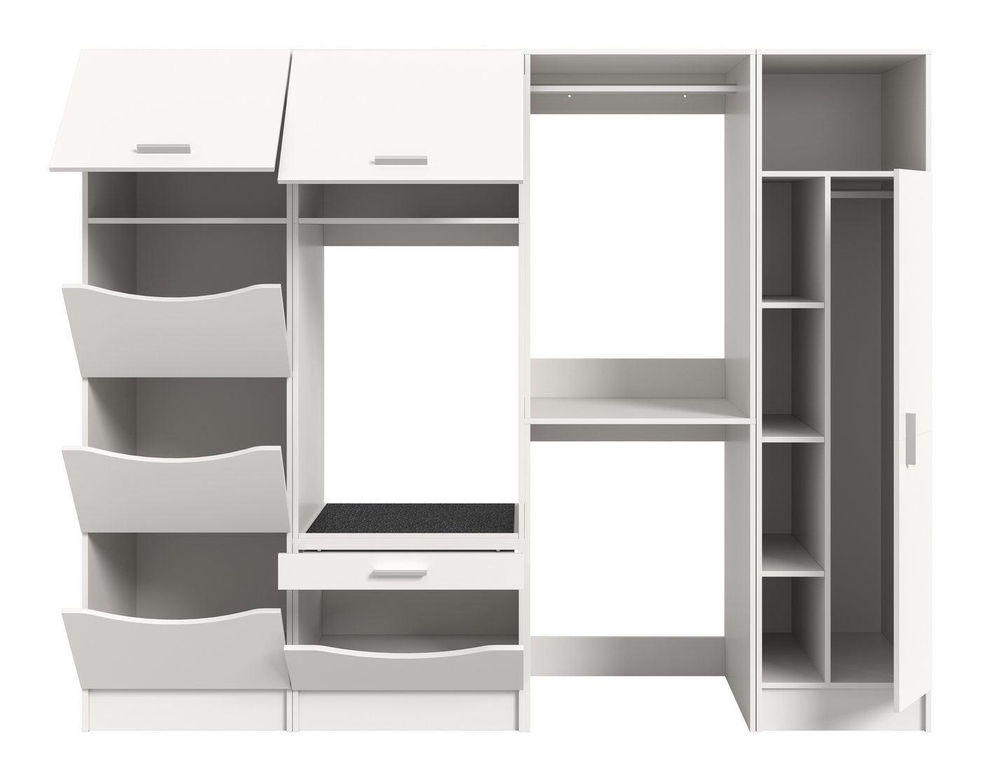 welltime Badmöbel-Set FALAS, 4-teilig, Hauswirtschaftsraum Set, Breite 248 cm, (Set, 4-St., 1x Wäscheschrank, 2x Waschmaschinenumbauschrank & 1xMehrzweckschrank), Kombination, Waschmaschinenumbau, Waschmaschinenschrank, Wäschekammer Bild 5