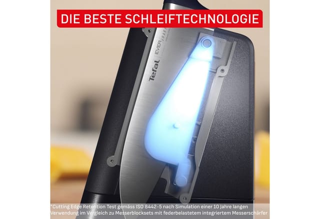 Tefal Messer-Set EverSharp Pro (Set, 7-tlg), selbstschärfender Messerblock, Klingen aus deutschem Edelstahl