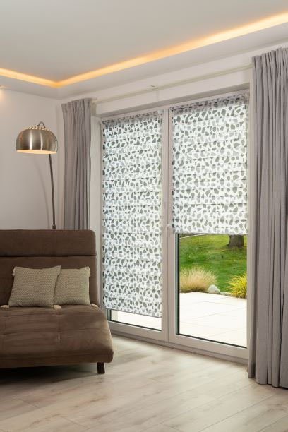 Doppelrollo Delphi, ohne Bohren, Klemmfix, bedruckt, K-HOME, Lichtschutz, ohne Bohren, Klemmfix, im Fixmaß Bild 2