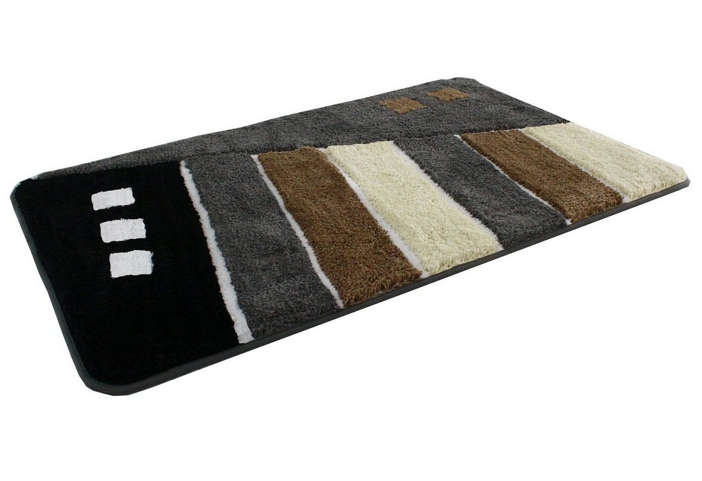 KiNZLER Badematte Gembloux, Badvorleger, Badezimmer Teppich, Höhe 20 mm, rutschhemmend beschichtet, fußbodenheizungsgeeignet, Polyester, rechteckig, Badteppich, modernes Design, als rechteckig & rund erhältlich Bild 2